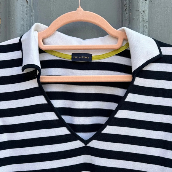 Paul & Shark Sleeveless Striped Knit Cotton Collared Polo Shirt, size XL - Picture 5 of 10